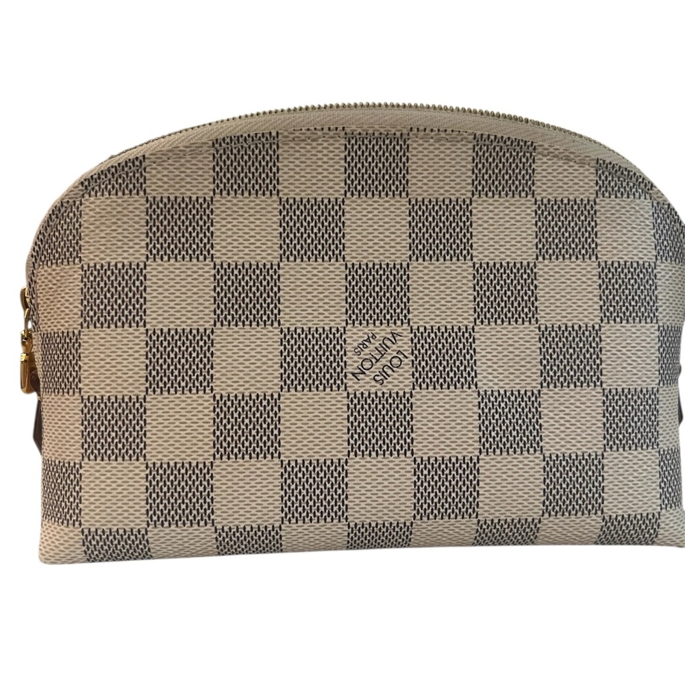 Louis Vuitton Beige and Black Checkered Pouch/cosmetic pouch